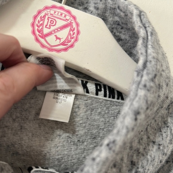 PINK Victoria's Secret Gray and Pink Women's Sweater circa 2017 - Picture 3 of 3